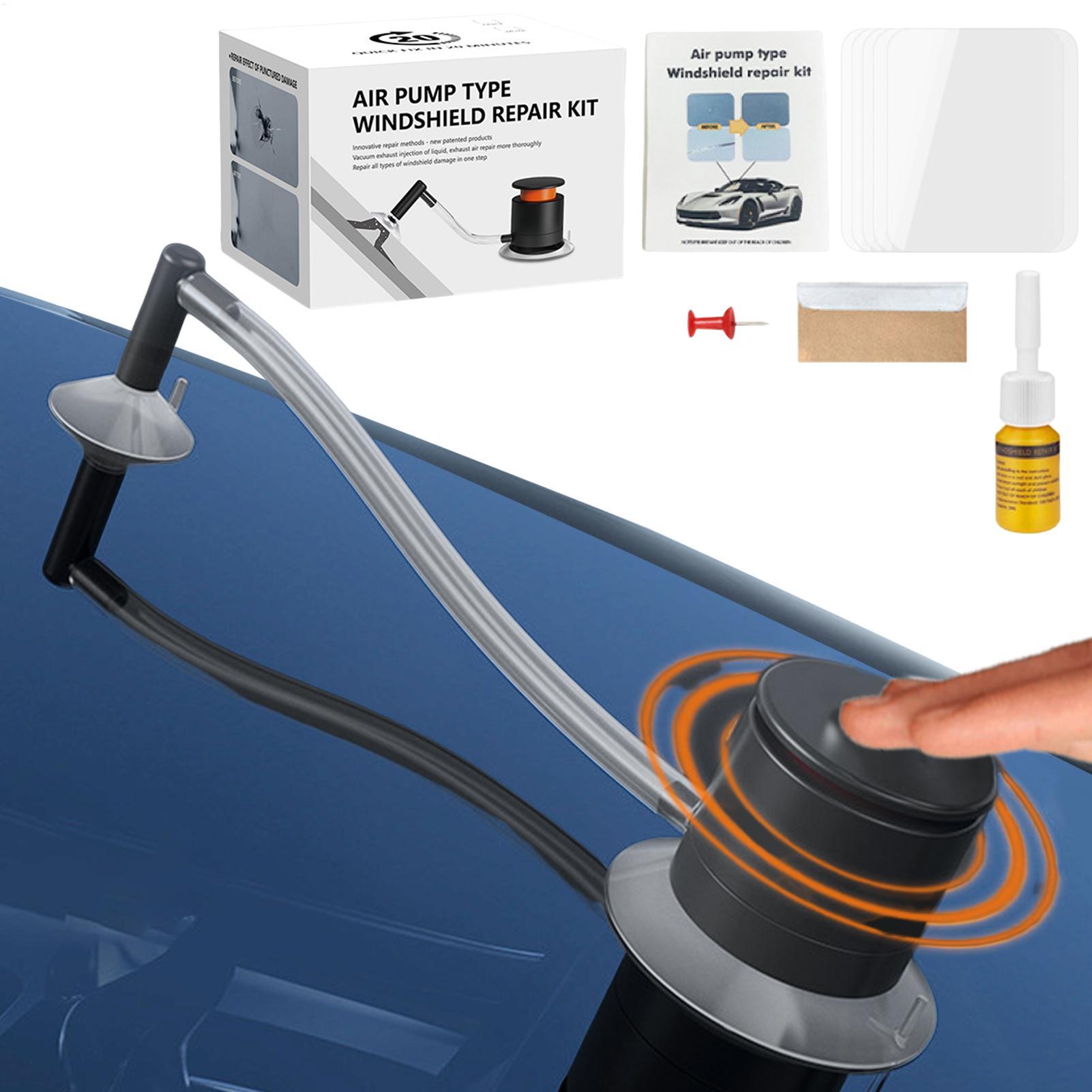 Glass Cleaner Streak - Autoglasreparatieset, nanoreparatievloeistof voor autoruiten, luchtpomp type,