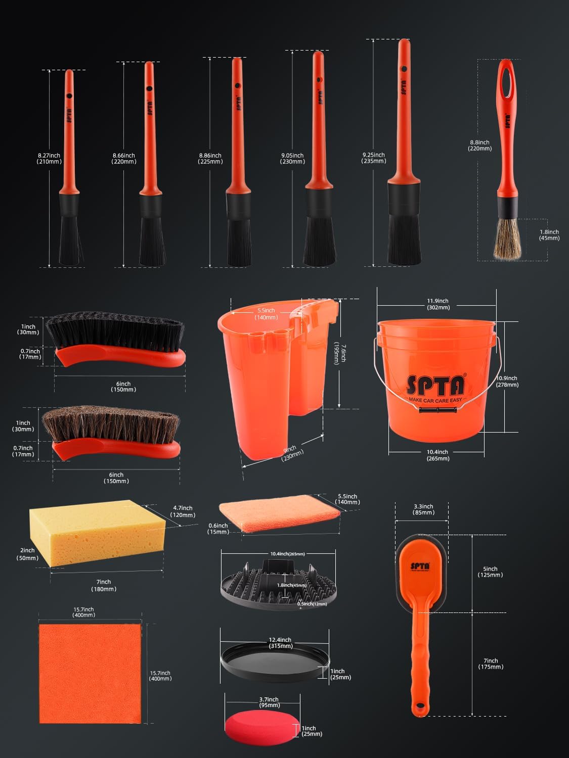 SPTA 31-delige autowasset met  - Detailing Brush Set recensie en prijs